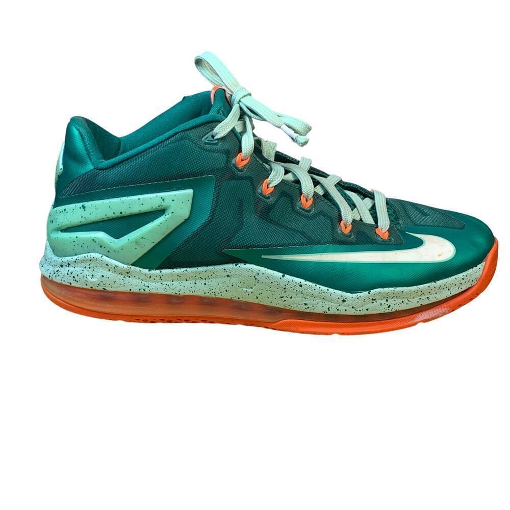 Nike Lebron 11 Low Biscayne 2014 Mens Basketball Sneaker Mystic Green - Size 9.5